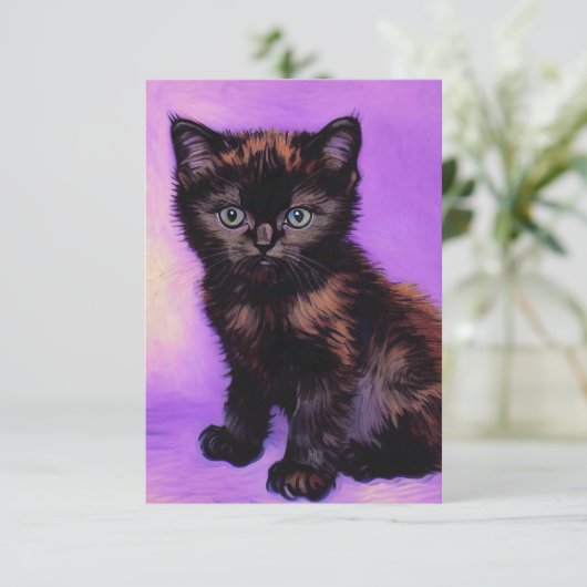 Cartons Réponse Van Gogh Style Chat pourpre (Debout devant)