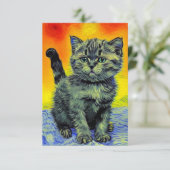 Cartons Réponse Van Gogh Style Chat Sunset Beach (Debout devant)