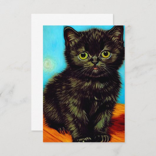 Cartons Réponse Van Gogh Style Pouting Kitten (Devant / Derrière)