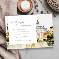 Vatican Rome Italie Aquarelle Paysage Mariage
