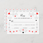 Cartons Réponse Vegas Cupid's Hearts and Diamonds Mariage<br><div class="desc">Elégante carte rsvp cupide et poker inspirée avec flèches et diamants du coeur</div>