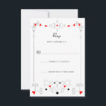Cartons Réponse Vegas Cupid's Hearts and Diamonds Mariage<br><div class="desc">Elégante carte rsvp cupide et poker inspirée avec flèches et diamants du coeur</div>