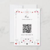 Cartons Réponse Vegas Cupid's Hearts and Diamonds Mariage QR Code (Devant)