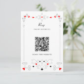Cartons Réponse Vegas Cupid's Hearts and Diamonds Mariage QR Code (Debout devant)