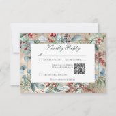 Cartons Réponse Végétation de Noël d'hiver Mariage d'or QR Code (Devant)