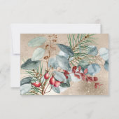 Cartons Réponse Végétation de Noël d'hiver Mariage d'or QR Code (Dos)