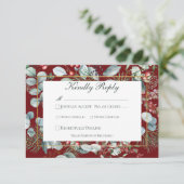 Cartons Réponse Végétation de Noël d'hiver Mariage rouge (Debout devant)