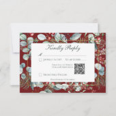 Cartons Réponse Végétation de Noël d'hiver Mariage rouge QR Code (Devant)