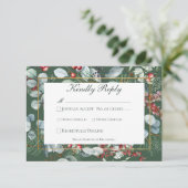 Cartons Réponse Végétation de Noël d'hiver Mariage vert (Debout devant)
