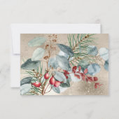 Cartons Réponse Végétation de Noël d'hiver Or Trois Dîners (Dos)