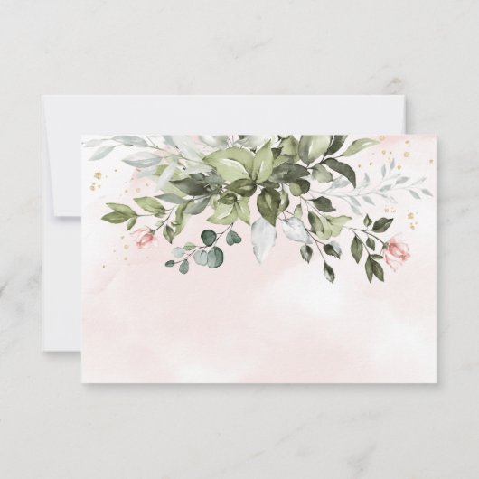 Cartons Réponse Végétation dorée Succulente Dusty Blue Mariage (Dos)