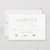 Cartons Réponse Verdure Floral Rustic Mariage Répondre (Devant)