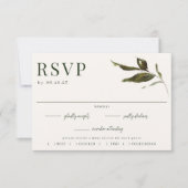 Cartons Réponse VERDURE Jardin Folio Mariage de choix de repas (Devant)