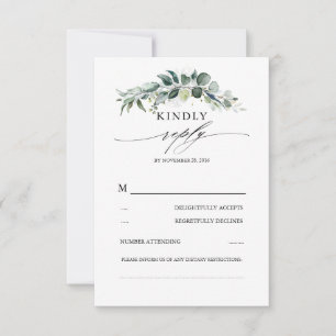 Cartons Réponse Verdure luxuriante et Mariage de feuillage Eucalyp