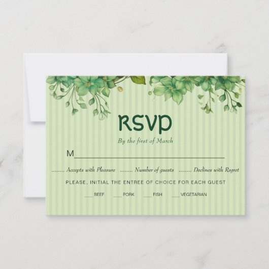Cartons Réponse Verdure, rayures Saint Patrick's Day mariage (Devant)