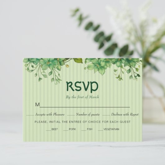 Cartons Réponse Verdure, rayures Saint Patrick's Day mariage (Debout devant)