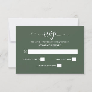 Cartons Réponse Verdure rustique Calligraphie simple Mariage moder