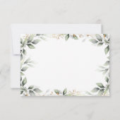 Cartons Réponse Verdure vert et or Géométrique Mariage rustique (Dos)