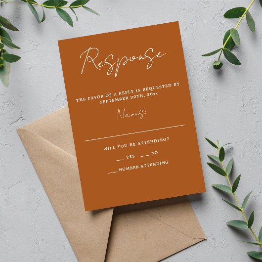 Cartons Réponse Véritable simplicité 3 Script Minimal Terracotta