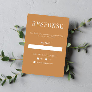 Cartons Réponse Véritable simplicité 6 Apricot minimaliste Mariage