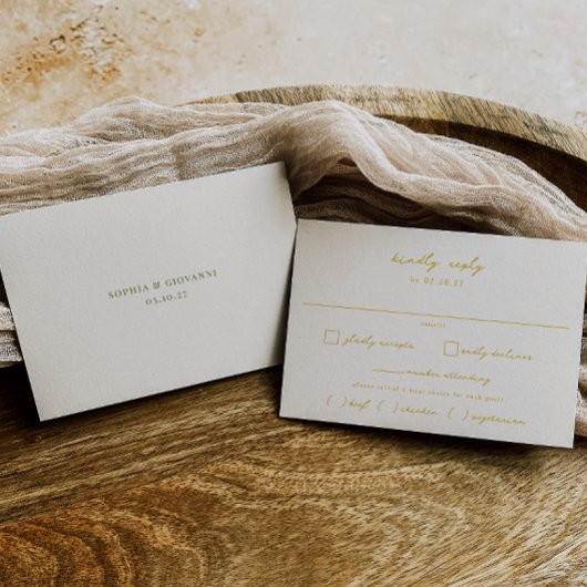 Cartons Réponse VERONA Coucher de soleil Jaune Mariage de choix de