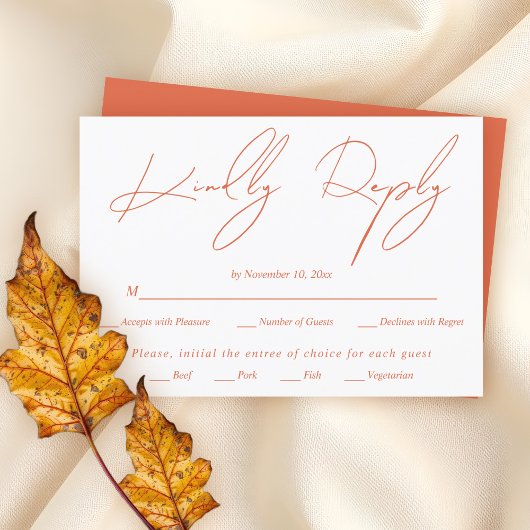 Cartons Réponse Verona coucher de soleil orangé script calligraphi