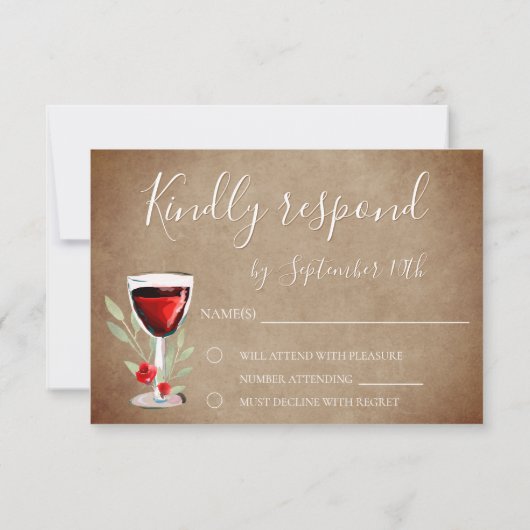 Cartons Réponse Verre rouge rustique 80e fête d'anniversaire (Dos)