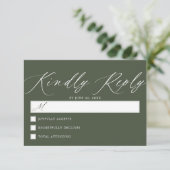 Cartons Réponse Vert de la forêt foncée | Mariage de script simple (Debout devant)