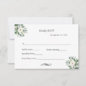 Cartons Réponse Vert floral blanc Mariage traditionnel (Devant)