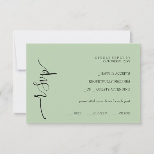 Cartons Réponse Vert olive frais moderne (Devant)