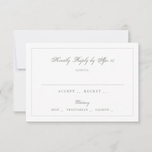 Cartons Réponse Vert Sauge Mariage Calligraphie Classique