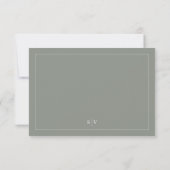 Cartons Réponse Vert Sauge Monogram Mariage Classique (Dos)
