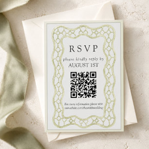 Cartons Réponse Vert sauge Treillis français de mariage