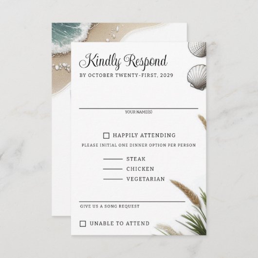 Cartons Réponse Vibe de plage (Devant / Derrière)