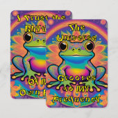 Cartons Réponse Vibes de grenouilles psychédéliques pour la confia (Devant / Derrière)