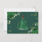 Cartons Réponse Vibrant Emerald Green Floral Princess Quinceañera (Dos)