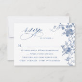Cartons Réponse Victorian Dusty Blue French Garden Floral Mariage (Devant)