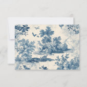 Cartons Réponse Victorian Dusty Blue French Toile Mariage (Dos)