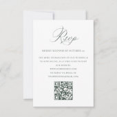 Cartons Réponse Victorian Ornate Grace Floral Sage QR code Mariage (Devant)