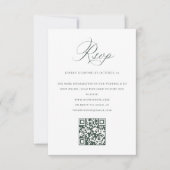 Cartons Réponse Victorian Ornate Grace Floral Sage QR code Mariage (Devant)