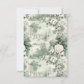 Cartons Réponse Victorian Ornate Grace Floral Sage QR code Mariage (Dos)