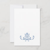 Cartons Réponse Victorien Ornate Grace Floral Dusty Mariage bleu (Dos)