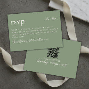 Cartons Réponse Vieux temps Vieux argent Mariage vert QR