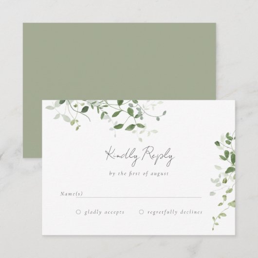 Cartons Réponse Vignes de verdure  (Devant / Derrière)