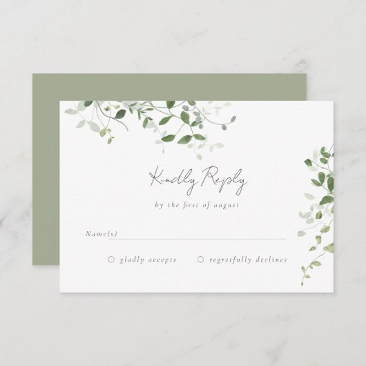 Cartons Réponse Vignes verdoyantes (Devant / Derrière)