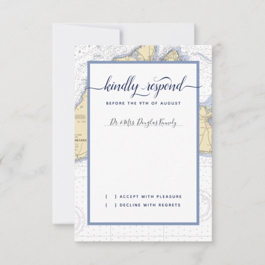 Cartons Réponse Vignoble du Mariage officiel Martha's avec nom d'h (Devant)