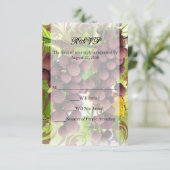 Cartons Réponse Vignoble Élégant Raisins Violets Mariage Petit RSV (Debout devant)