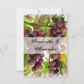 Cartons Réponse Vignoble Élégant Raisins Violets Mariage Petit RSV (Dos)
