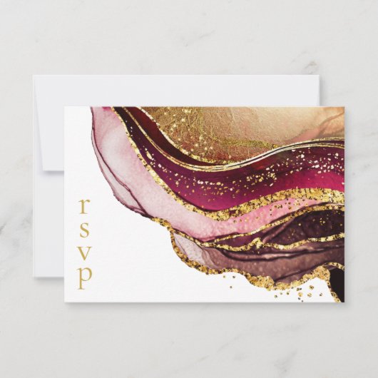 Cartons Réponse Vin rouge Mariage Abstrait Sparkling ID1018 (Devant)