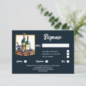 Cartons Réponse Vins bouteilles raisins aquarelle vignoble (Debout devant)